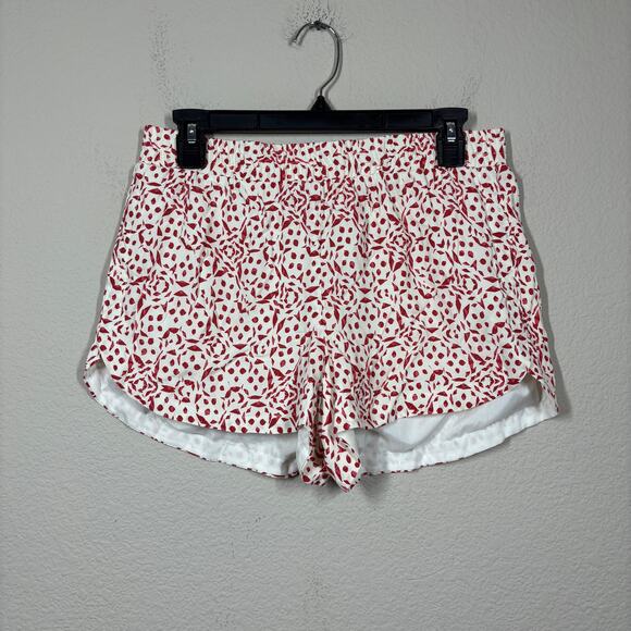 Cupcakes and Cashmere Small Asha Shorts Ivory Red Geometric Elastic Waist - Picture 1 of 7